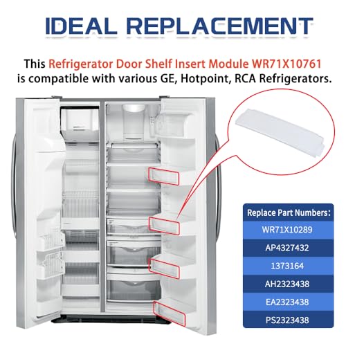 [Upgraded] WR71X10761 Fridge Shelf Trim (Clear) for GE Refrigerators, Door Shelf Insert Module Replacement Part, Replaces WR71X10289, AP4327432