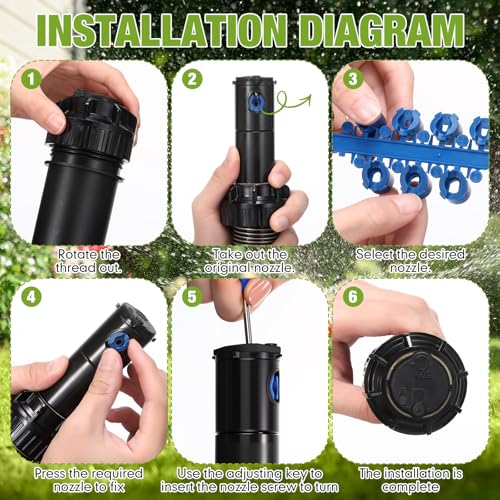 Chicmount 4 Pack Sprinkler Head Compatible with Rain Bird 5000 Series