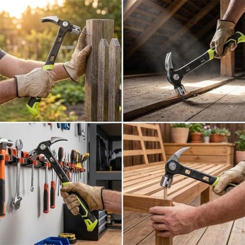 Sakerplus Multifunctional Adjustable Indexing Rip Claw Hammer