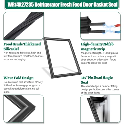 UPGRADED WR14X27235 Refrigerator Door Gasket Repla