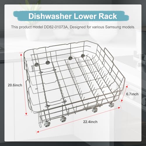 【2026 UPGRADED】DD82-01073A Lower Rack Assembly Replacement Parts Fit for Samsung Dishwasher Dishrack DW80R5061,DW80R5060,DW80K7050UG,DW80K5050US Series