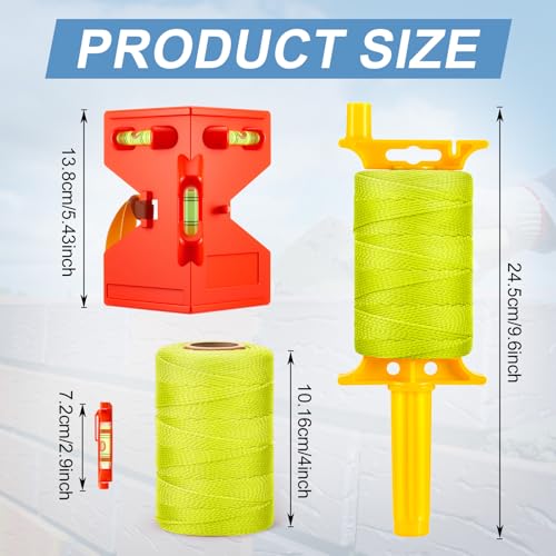 Amylove 3 Rolls Mason Line String, #18 500 ft Per Roll, Fluorescent Yellow