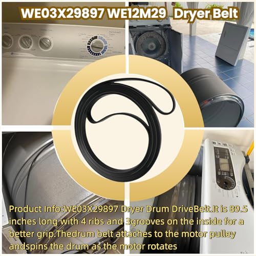 WE03X29897 WE12M29 Dryer Belt Compatible with GE/Hotpoint Dryers