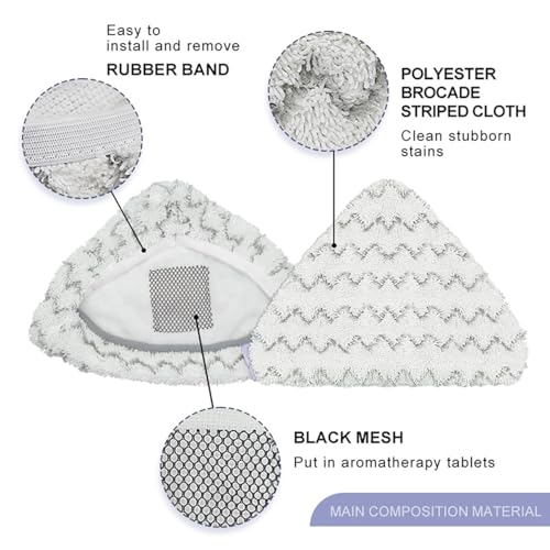 Steam Mop Pads for Bissell Poweredge Lift-Off Powerforce Washable Triangle Steam Replacement Pads 2078 2165 20781 1544Z Reusable (3 Soft + 3 Scrubby)