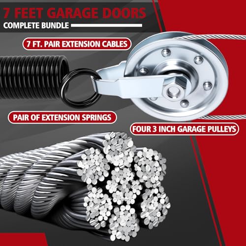 MorningRo Heavy-duty Garage Door Extension Springs Kit 150 lb Red