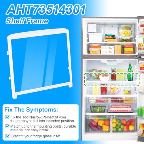UPGRADED AHT73514301 Glass Shelf Compatible with LG Refrigerator Glass Shelf PS7788910 Kenmore LG Refrigerator Shelf Replacement LTCS20030S LTCS20020S LTCS20220B LTCS20020W LTCS20220S LG Fridge Shelf