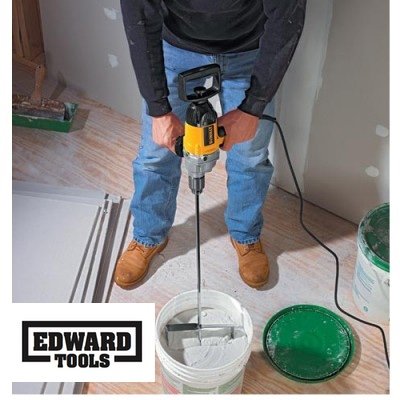Edward Tools Paddle Mixer 27” for 1/2” Power Drill - Industrial Paddle Mixer for Paint, Concrete, Drywall Compound and More - Speed Mixer Concrete Tool is Ideal Mixing Tool for 5 Gallon Bucket