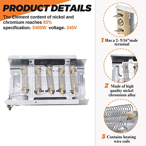 【2026 UPGRADED】279838 W10724237 3403585 Dryer Heat