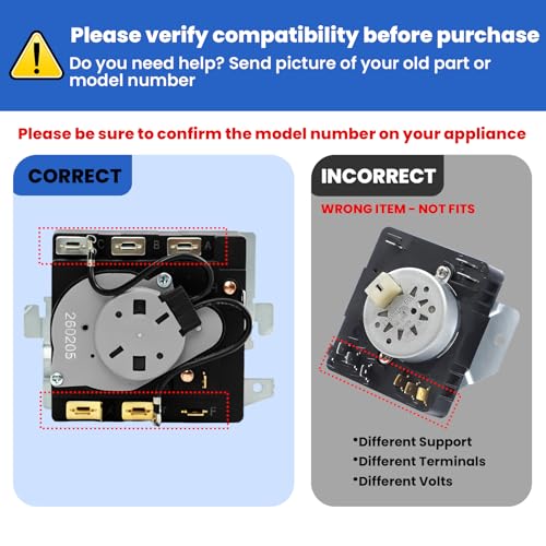 WE04X24550 Dryer Timer Compatible with GE Timer GTD42EASJ2WW GTD48EASW0WB