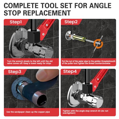 Vorhixa Plumbing Tools with Angle Stop Wrench & Compression Sleeve Puller