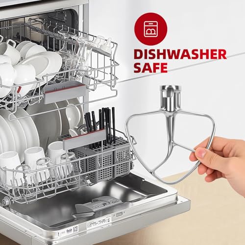 Stainless Steel Flat Beater Attachment for KitchenAid 4.5-5 Qt Tilt-Head Stand Mixers,Third-Party Replacement Paddle