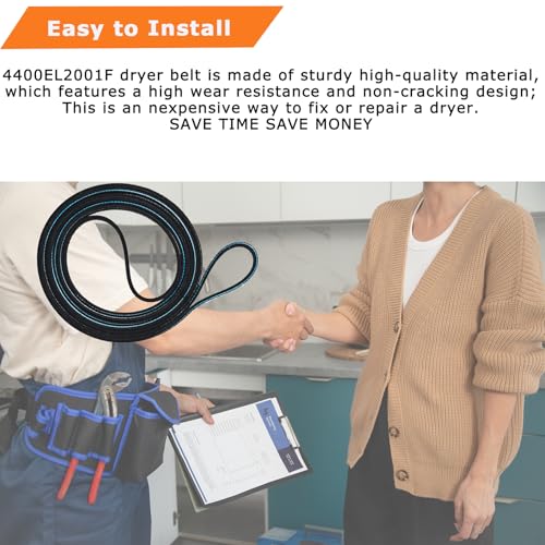 (𝟐𝟎𝟐𝟔 𝐍𝐄𝐖)4400EL2001F Dryer Drum Belt Compatible With Kenmore GE LG Dryer Replacement Part 4400EL2001A 4400EL2001C 4400EL2001E AP5972814 PS11705916 EAP11705916