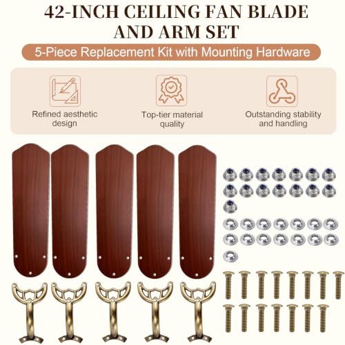 16 1/2" Replacement Fan Blades and Arms for 42 Inch Ceiling Fans
