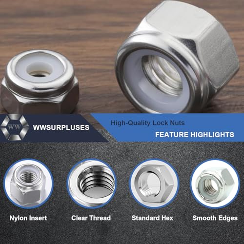 400 Pcs SAE & Metric Lock Nuts Kit, M3-M12 & #6-1/2 Hardware Nuts