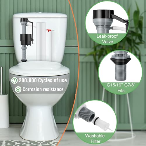 Saillong Toilet Fill Valve Replacement, Height Adjustable Universal, 2 Pcs
