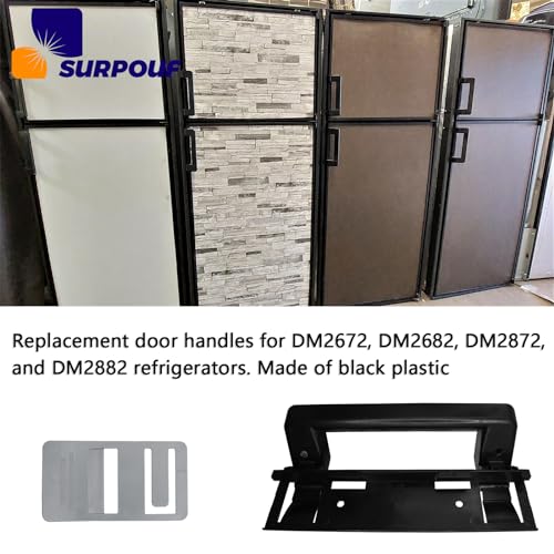 SURPOUF 3316882900 RV Refrigerator Door Handle Replacement Fits for Dometic DM2672 DM2682 DM2872 DM2882 Heavy Duty Black Plastic Handle for RV Camper Refrigerator (2-Pack)
