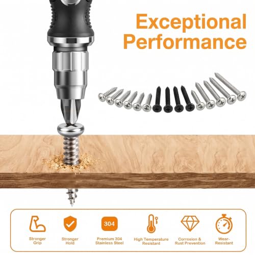 VIGRUE 1010PCS Wood Screws Assortment Kit 304 Stainless Steel