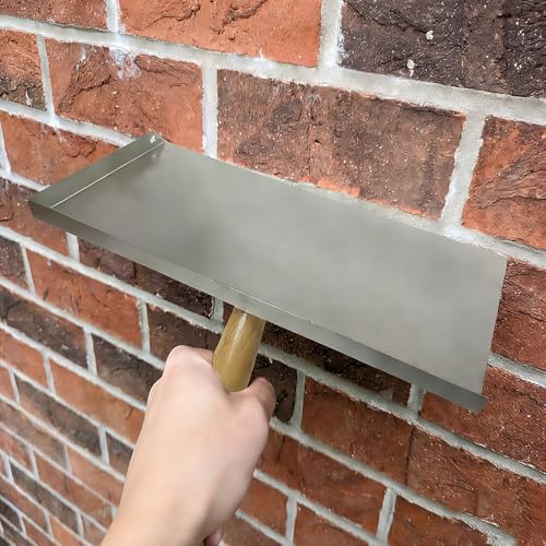 Stainless steel Pointing Brickwork Hawk,Mortar rack with wooden handle - 150x300 mm - for grouting, bricklaying, and jointing - includes mortar axe, shovel, grouting board, DIY.