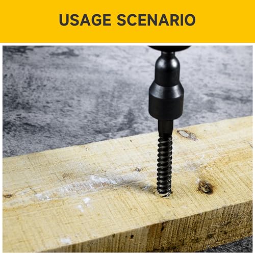 Mywish 128Pcs 1/4 Hex Head Lag Screws Assortment Kit, External Heavy Duty Lag Bolts with Flat Washers, 304 Stainless Steel Wood Screws 18-8, Black Oxided 1/4 Bolts for Outdoor