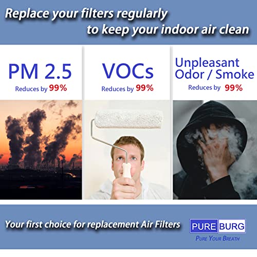 PUREBURG Replacement Filter Compatible with Afloia AQ8 Q8 & Honati Hysure Q7,Tenergy Sorbi 2-in-1 Dehumidifier (1000ML), 3-Pack HEPA