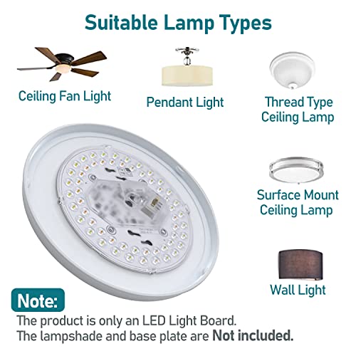 2Pack LED Ceiling Fan Light Retrofit Kit, 6inch 24W 2200Lm, 3CCT Dimmable