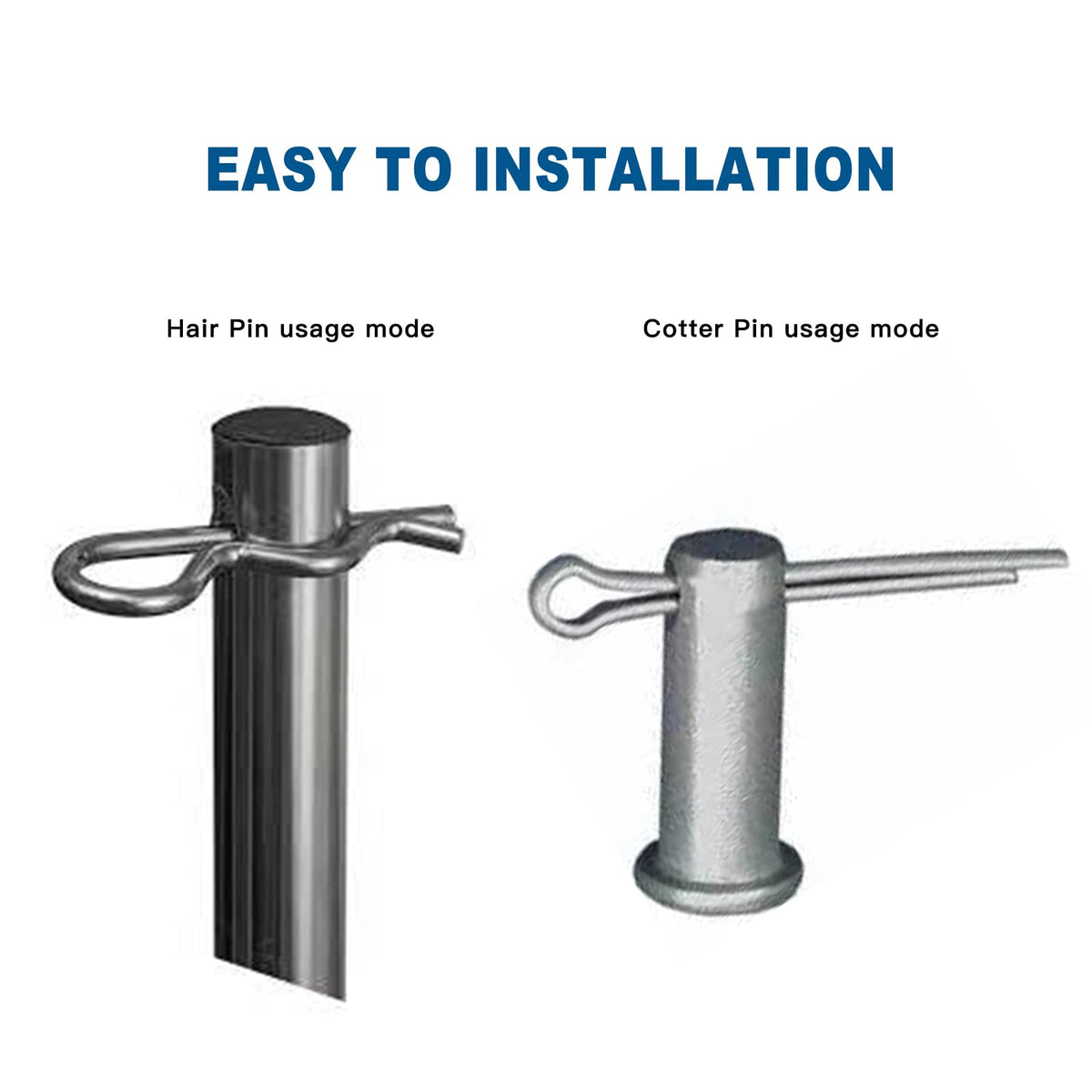 Boatsea 122Pcs Cotter Pin Hair Pin Clevis Pin Assortment Kit,R Clips Retaining Hair Pins Assortment, Including Single Hole Clevis Pin&Split Cotter Pin&R Clip Hitch Pin for Trailer Latch, Zinc-Plated