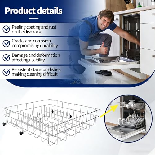 5304535380 Dishwasher Upper Dishrack Replacement, Compatible With Kenmore Crosley Frigidaire Models, Durable Dishwasher Upper Rack, 154331502 5304498202 5304498220 5304517202 5304517201 AP7215765