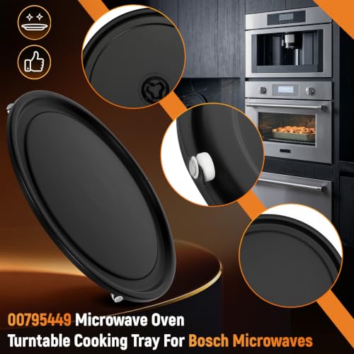 00795449 Turntable Tray for Bosch Thermador Microwave Ovens – Metal Black Plate Replacement Replaces 795449, 4163342, AP5953661, PS10061150