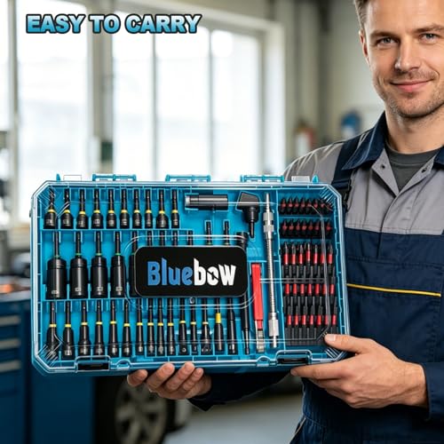 86PCS Magnetic Nut Driver Set 1/4" Metric/SAE, Adapters, Power Bits, Case