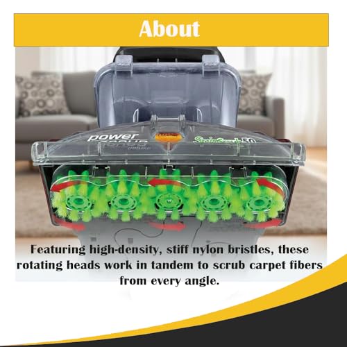 Replacement SpinScrub Brush Block Assembly for Hoover Power Scrub Deluxe FH50150, Replaces 440003857, 440003498, Fits FH50130, 5-Head Rotating Carpet Cleaner Brushes