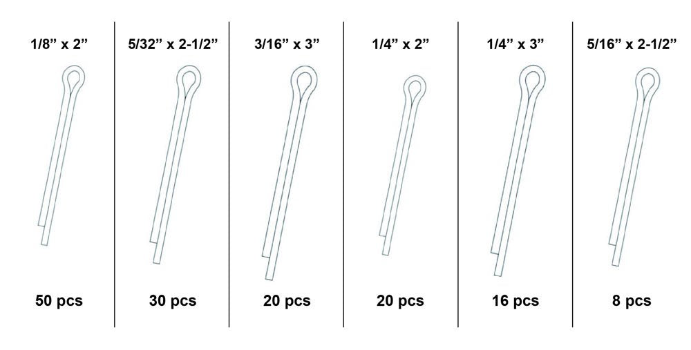 Swordfish 31100 - 144pc Cotter Pin Assortment