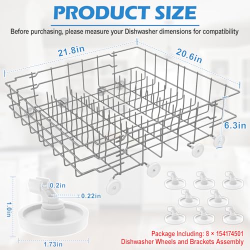 808602302 Dishwasher Lower Rack for Frigidaire Dishwasher Rack Replacement