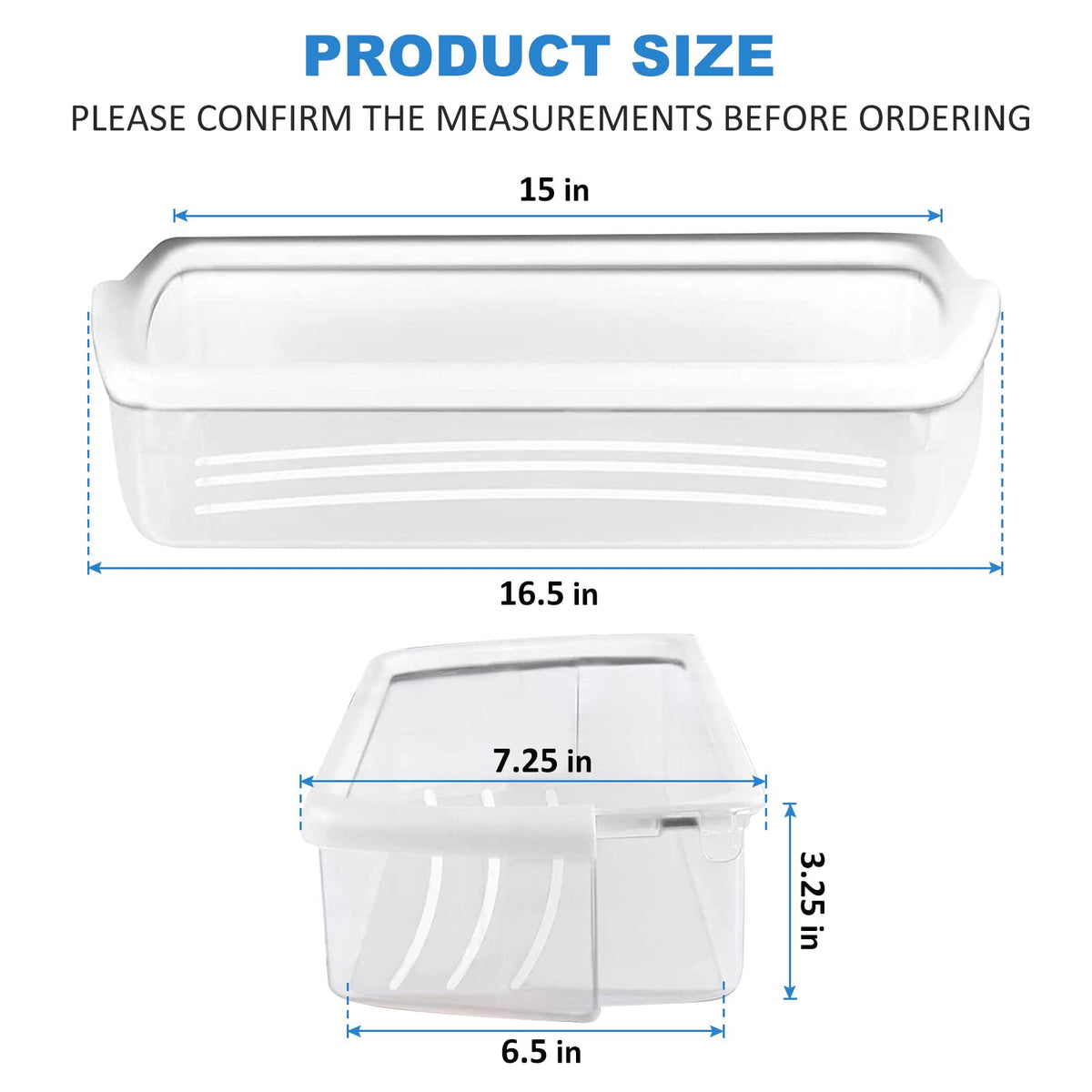 2 PACK Upgraded W10321304 Refrigerator Door Shelf Replacement Compatible with Whirlpool Fridge Door Bin WRS325FDAM01 WRS325FDAM02 WRS325FDAM04 ED5FVGXWS07 - Replace WPW10321304 AP6019471 2179574