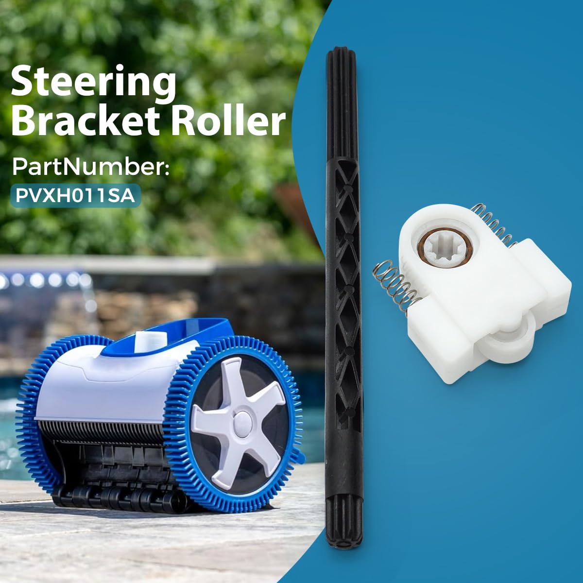 PVXH011SA Steering Bracket Roller Replacement Part Fits for Hayward Phoenix AquaNaut 200 400 450 and Poolvergnuegen 2 Wheel and 4 Wheel Suction Side Automatic Pool Cleaners