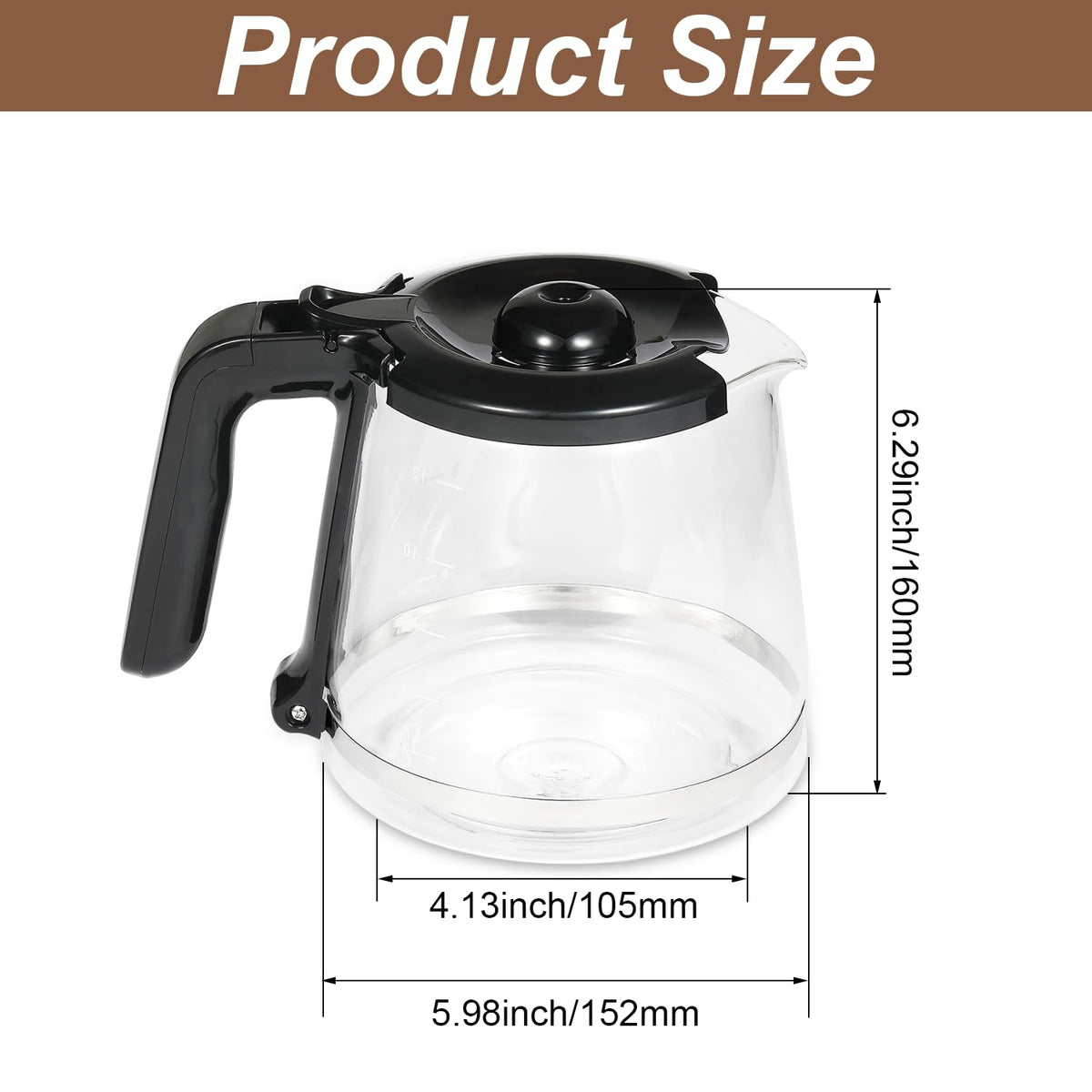 12 Cup Coffee Maker Replacement Pot Compatible with Mr. Coffee