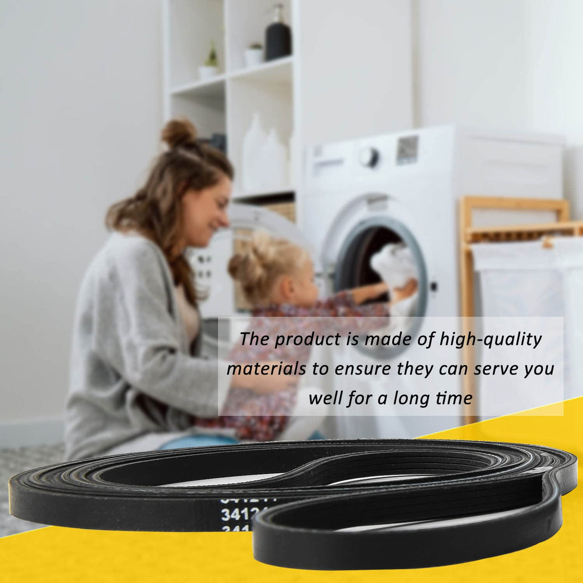 [3 Pack] Seentech 341241 Dryer Drum Belt Compatible with Whirlpool Kenmore
