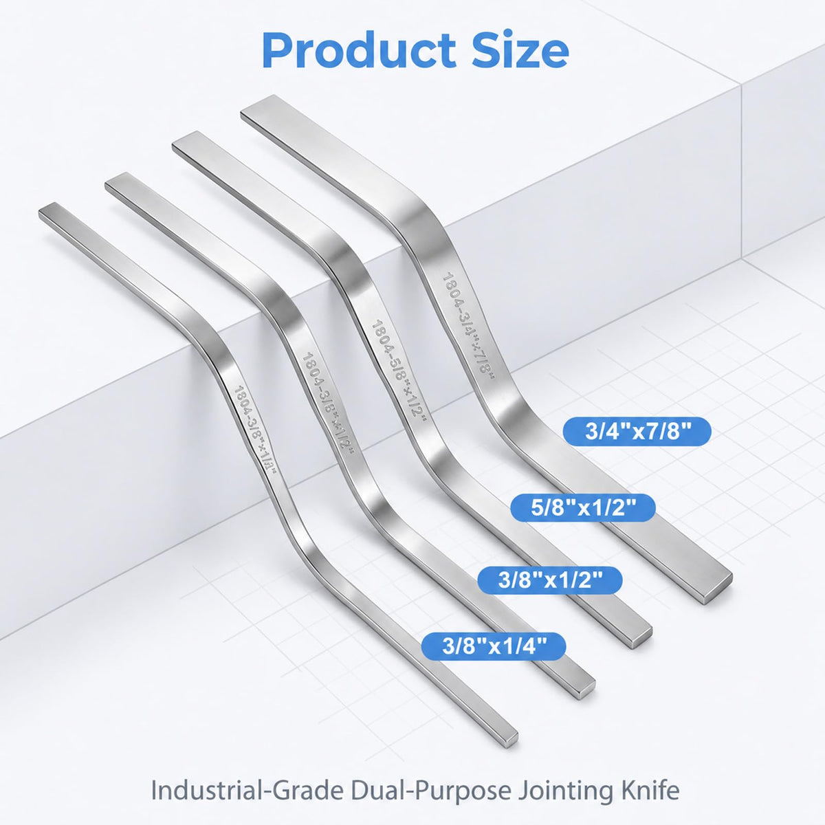 4 Pack Double Ended Brick Jointer Stainless Steel Concrete Jointer