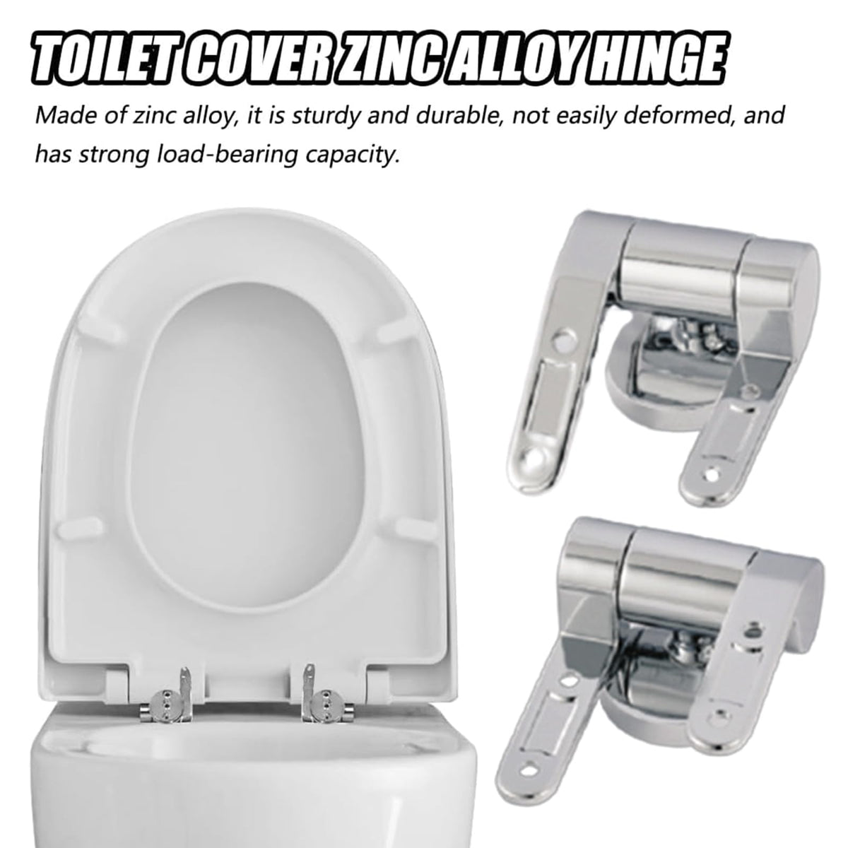 Haoyull Toilet Seat Hinges Replacement Part Toilet Lid Hinges with Soft-Close Mechanism Hinge for Toilet Seat Simple Install