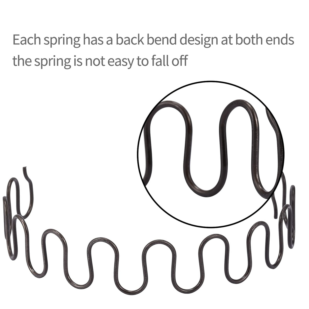 Carkio Sofa replacement Springs,2 PCS 28" Spring with 8 PCS S Clips,4.0 Wire Diameter Sofa Spring Repair Kit Compatible with Seating In Furniture Interior Decoration, Automotive, or Other Applications