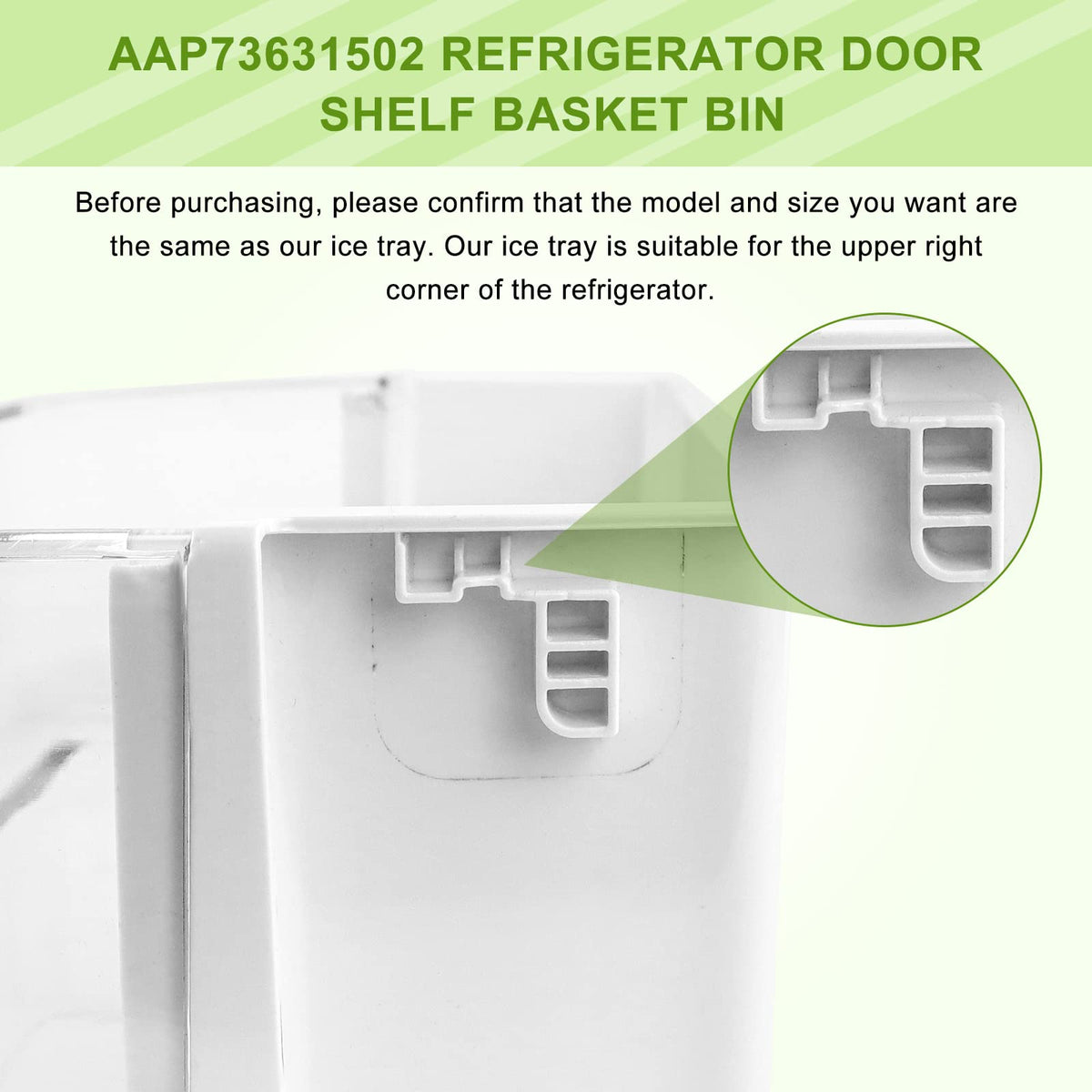 2 PACK AAP73631502 Refrigerator Door Shelf (Right) Replacement BY AMI PARTS