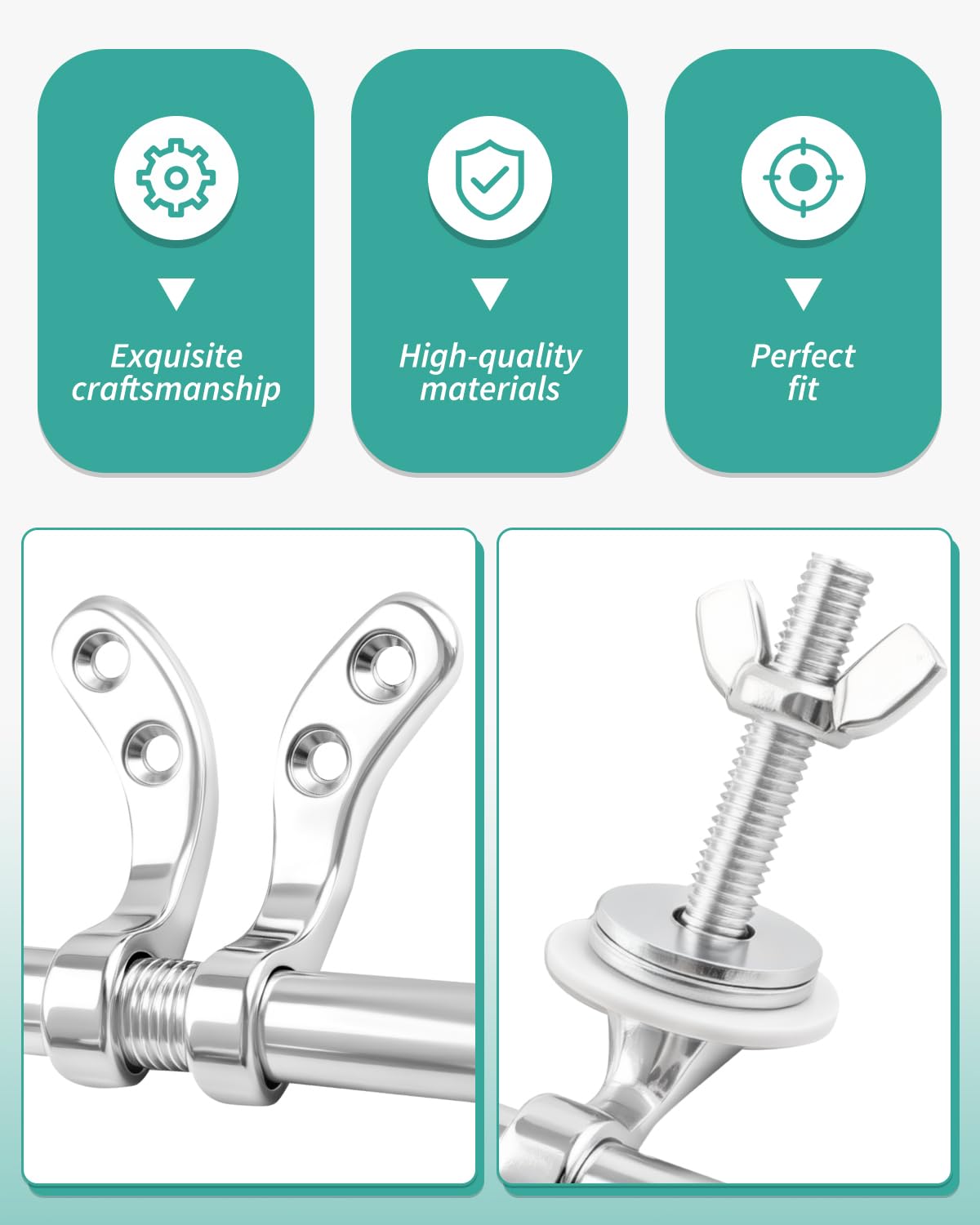 Toilet Seat Hinges Replacement Parts Fit for Wood Toilet Seats 140mm