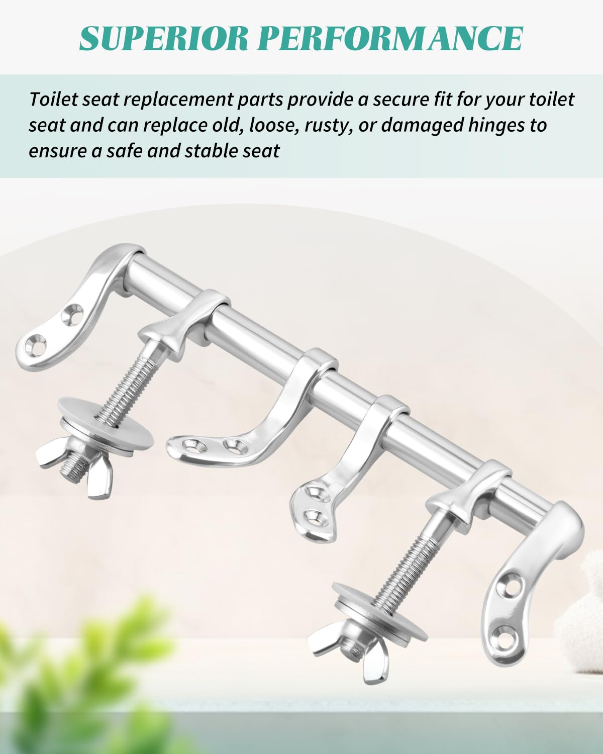 Toilet Seat Hinges Replacement Parts Fit for Wood Toilet Seats 140mm