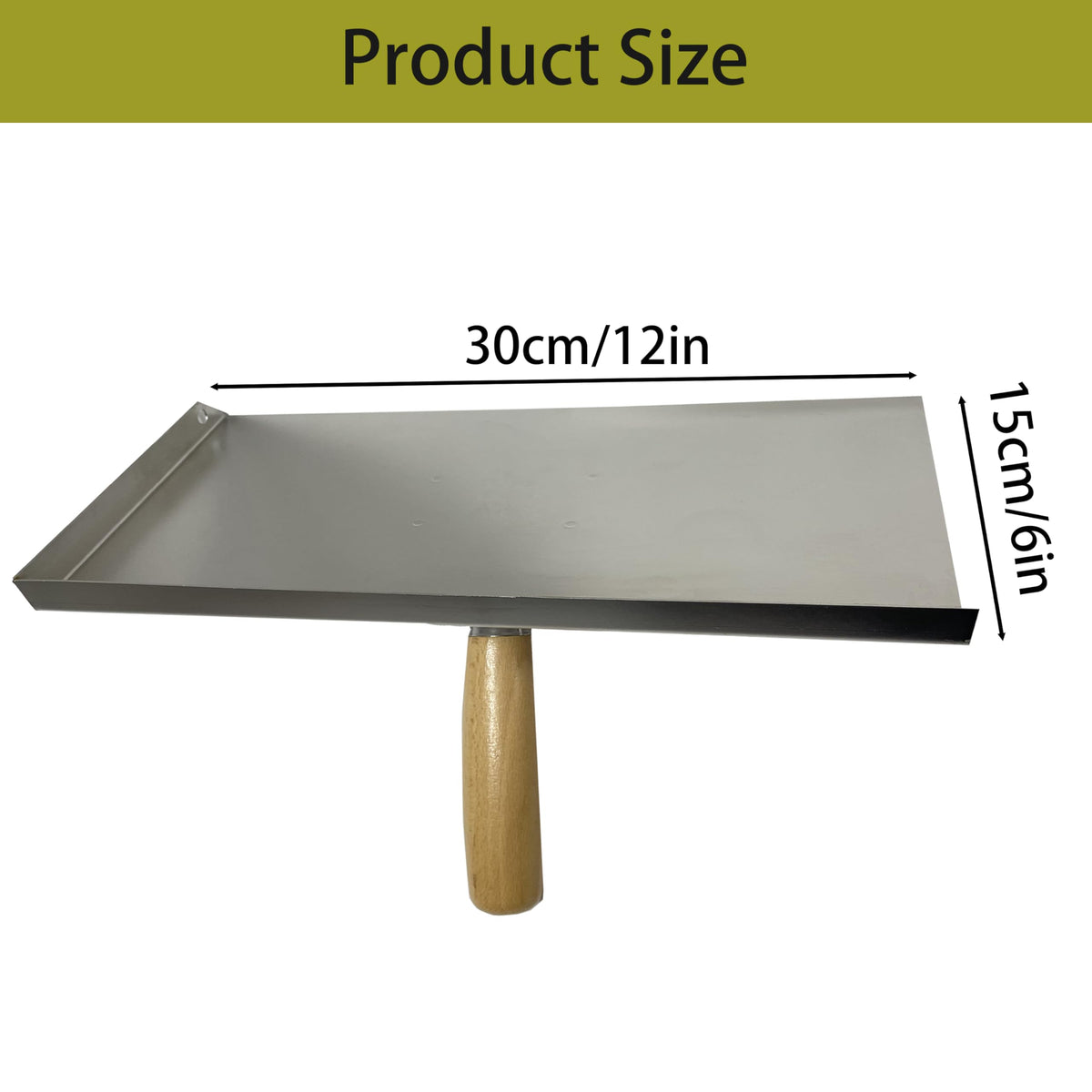 Stainless steel Pointing Brickwork Hawk,Mortar rack with wooden handle - 150x300 mm - for grouting, bricklaying, and jointing - includes mortar axe, shovel, grouting board, DIY.