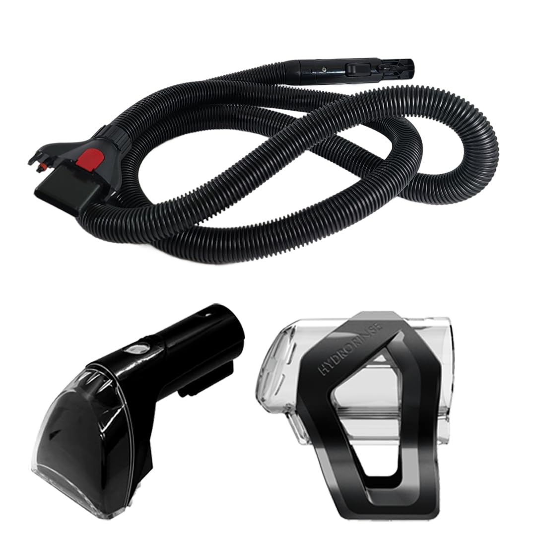 Replacement 8-Foot Hose Assembly with 3" Tough Stain Brush & Self-Cleaning Tools for Bissell Carpet Cleaners TurboClean, ProHeat 2x Revolution Pet, and HydroSteam, Bissell Carpet Cleaner Parts