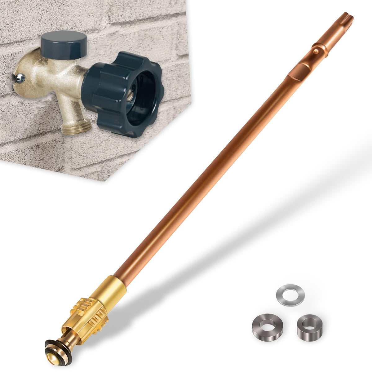 123-0093 Stem Assembly Replacement fit for Prier 500 Series Mansfield Style Wall Hydrants Sillcock, 12-inch Overall Length