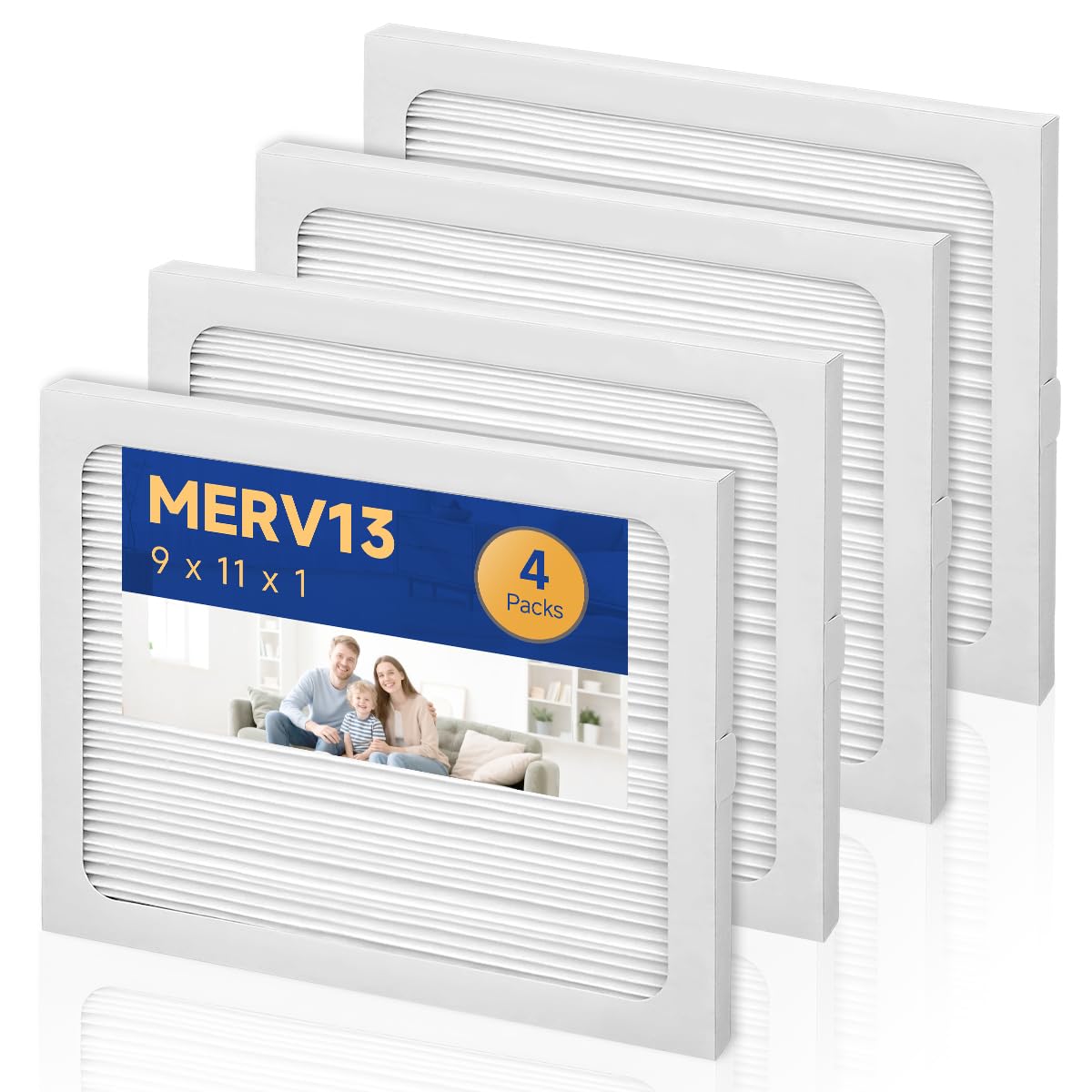 9 x 11 x 1 Dehumidifier Filter MERV 13 Compatible with Santa Fe Compact2, Compact70, Ultra70 Dehumidifier, UA 65H, # 4029748 Dehumidifiers Replacement Parts (4-Pack)
