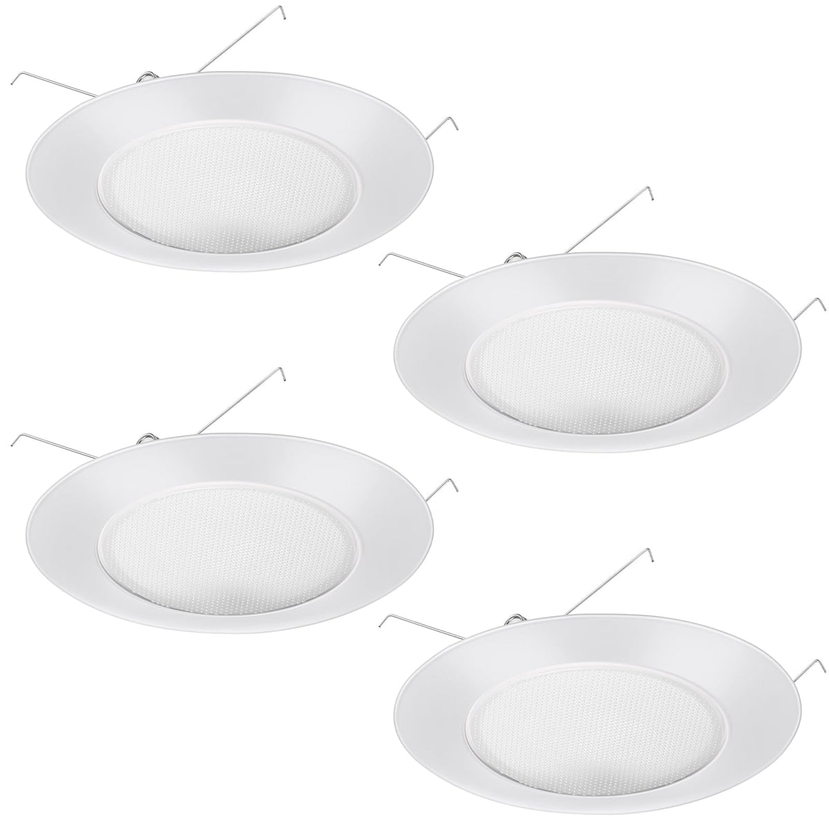 Glooglitter 4 Pcs 6 Inch Shower Trim Recessed Light Covers with Lens