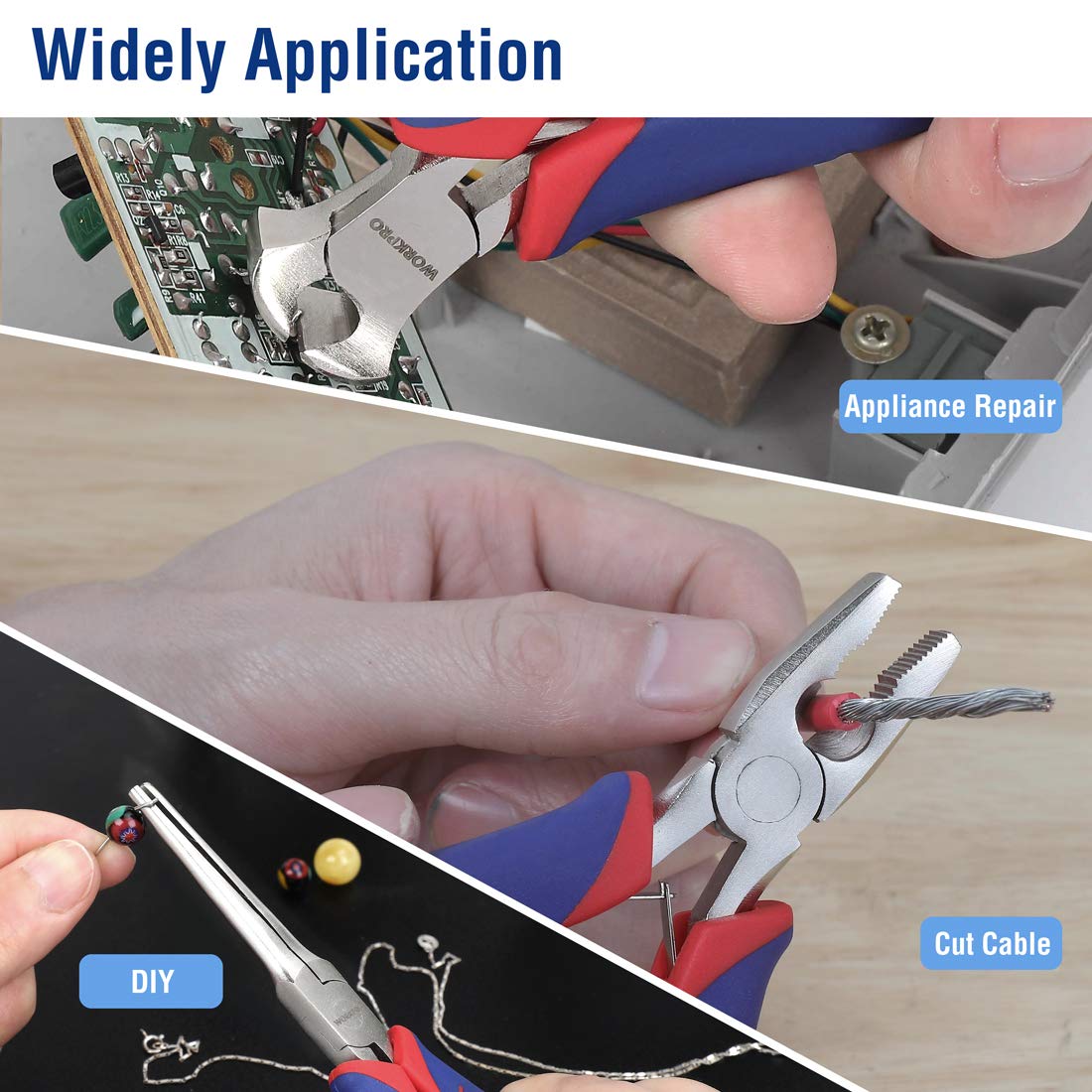 WORKPRO 6-piece Mini Pliers Set with Pouch, Small Pliers Tool Kit