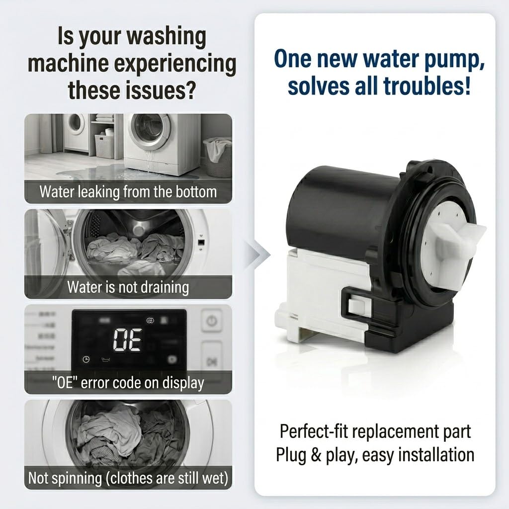 OEM Quality Washer Drain Pump For LG WM2487HWM,WM0642HW, WM3499HVA,WM8000HVA, WM3770HWA,WM3170CW