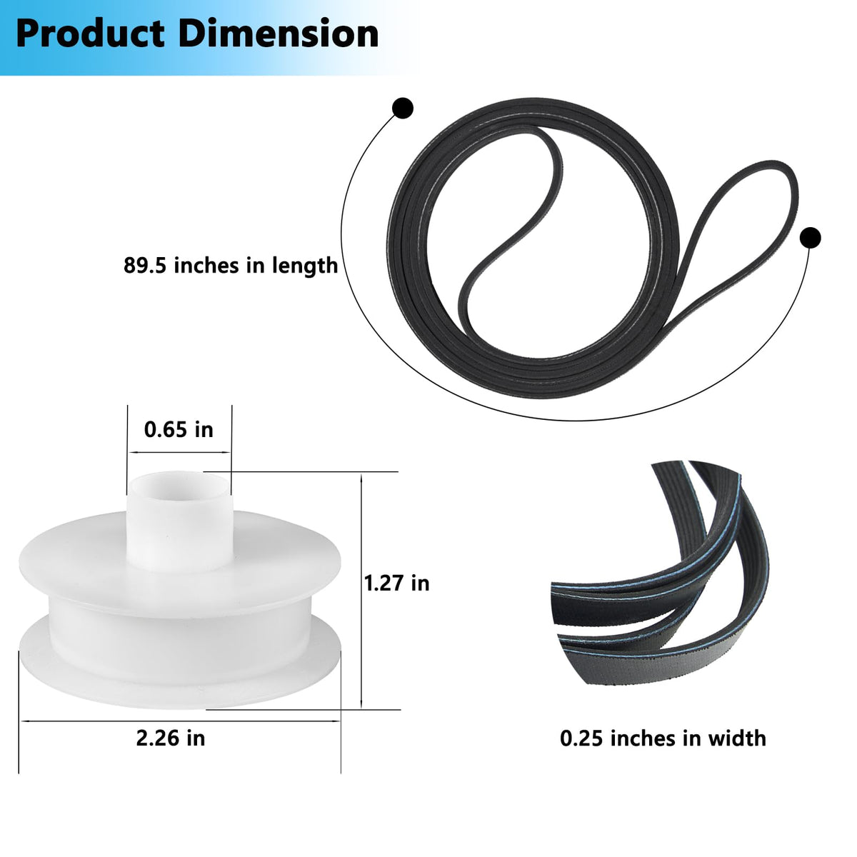 WE03X31620 Dryer Idler Pulley & WE03X29897 Dryer Belt Replacement Kit